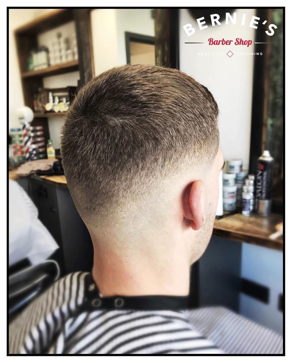 Finished skin fade at Bernie's Barber Shop